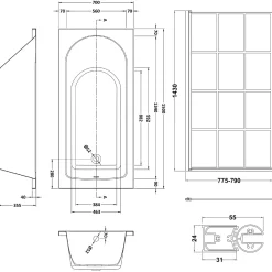Drench Straight Single Ended Curved Bath & Shower Screen