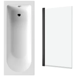 Drench Straight Single Ended Curved Bath & Shower Screen