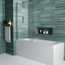 Drench Straight Single Ended Curved Bath & Shower Screen