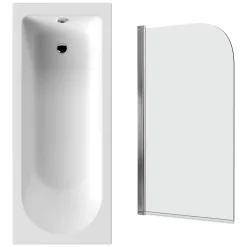 Drench Straight Single Ended Curved Bath & Shower Screen