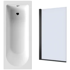 Drench Straight Single Ended Curved Bath & Shower Screen
