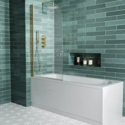 Drench Straight Single Ended Curved Bath & Shower Screen