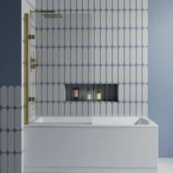 Drench Straight Single Ended Square Bath & Shower Screen