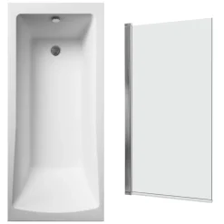 Drench Straight Single Ended Square Bath & Shower Screen