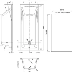 Drench Straight Single Ended Square Bath & Shower Screen