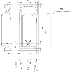 Drench Straight Single Ended Square Bath & Shower Screen