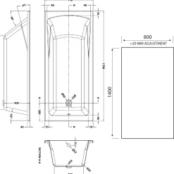 Drench Straight Single Ended Square Bath & Shower Screen