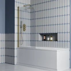 Drench Straight Single Ended Square Bath & Shower Screen