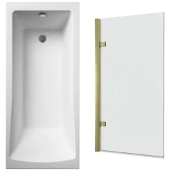 Drench Straight Single Ended Square Bath & Shower Screen