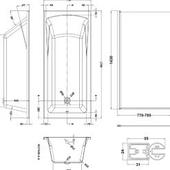 Drench Straight Single Ended Square Bath & Shower Screen