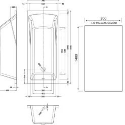 Drench Straight Single Ended Square Bath & Shower Screen