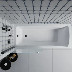Drench Straight Single Ended Square Bath & Shower Screen