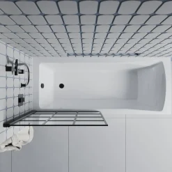 Drench Straight Single Ended Square Bath & Shower Screen
