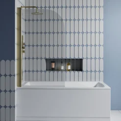 Drench Straight Single Ended Square Bath & Shower Screen