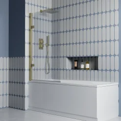 Drench Straight Single Ended Square Bath & Shower Screen