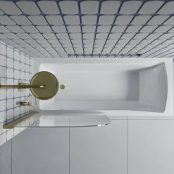 Drench Straight Single Ended Square Bath & Shower Screen