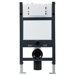 Drench Under Window Wall Hung Toilet Frame, Pneumatic Concealed Cistern & Dual Flush Plate with Round Buttons