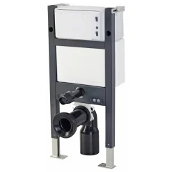 Drench Under Window Wall Hung Toilet Frame, Pneumatic Concealed Cistern & Dual Flush Plate with Round Buttons