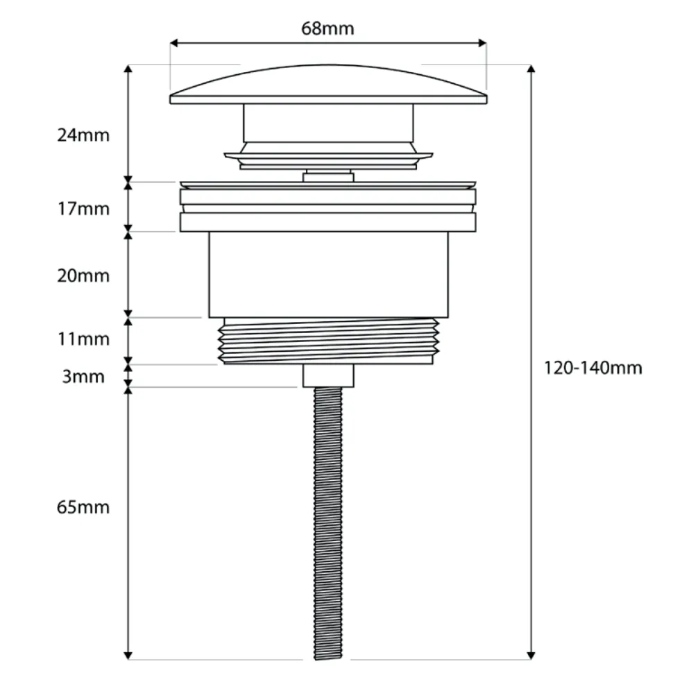 Drench Universal Basin Waste - For Basins with or Without an Overflow