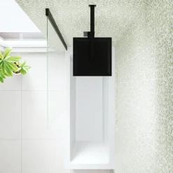 Dylan Complete Matt Black Bathroom Suite with Reinforced Shower Bath & Rimless Toilet