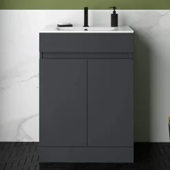 Dylan Complete Matt Black Bathroom Suite with Reinforced Shower Bath & Rimless Toilet