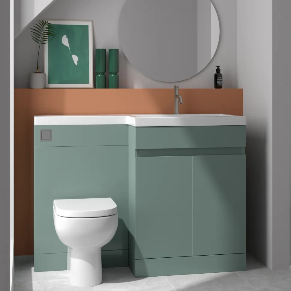 Dylan 1100mm Combination Basin & Toilet Unit - Green