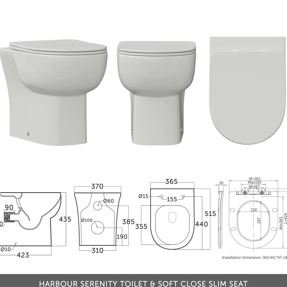 Dylan 1100mm Combination Basin & Toilet Unit - Green
