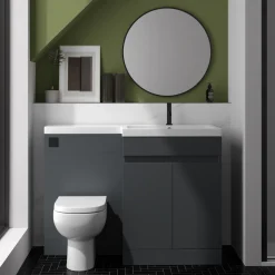 Dylan 1100mm Combination Basin & Toilet Unit - Anthracite