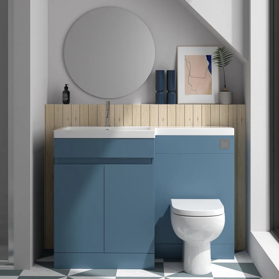 Dylan 1100mm Combination Basin & Toilet Unit - Blue