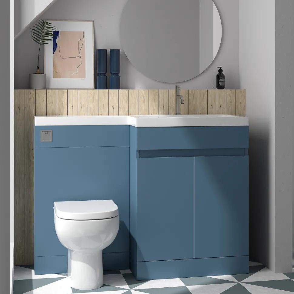 Dylan 1100mm Combination Basin & Toilet Unit - Blue