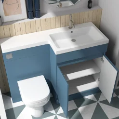 Dylan 1100mm Combination Basin & Toilet Unit - Blue