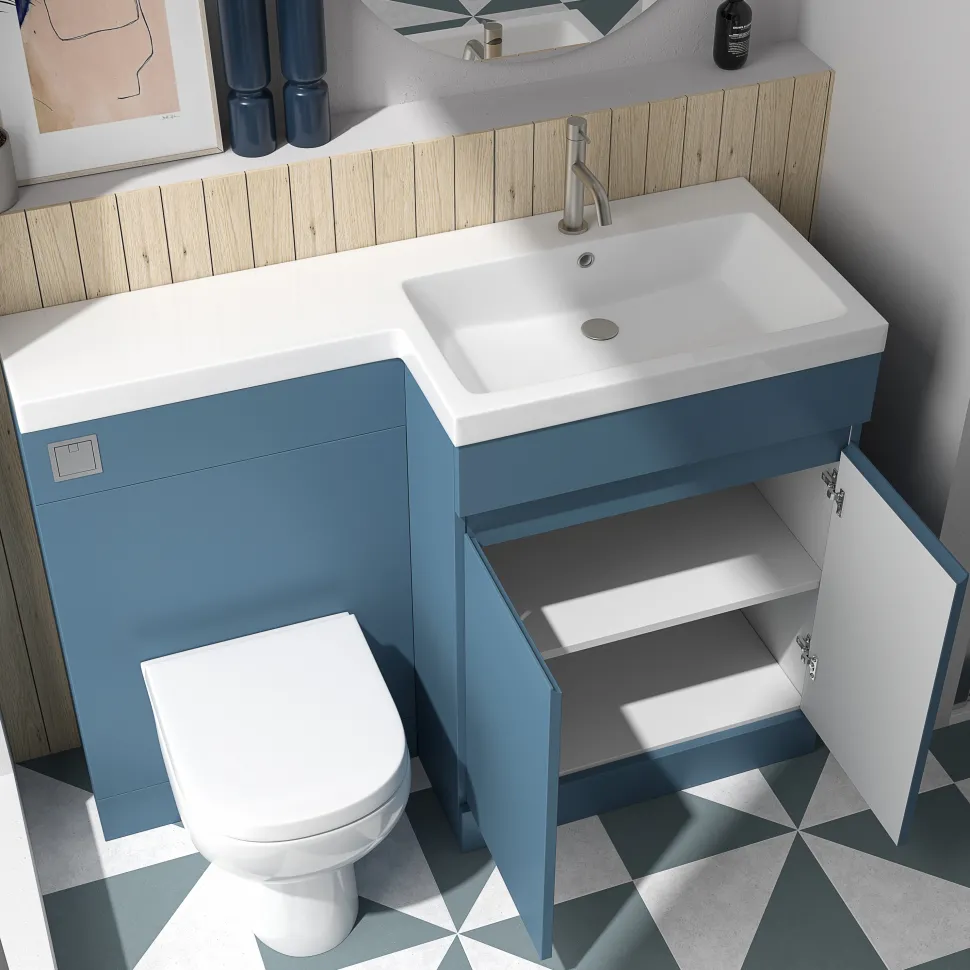 Dylan 1100mm Combination Basin & Toilet Unit - Blue