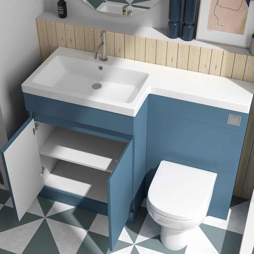 Dylan 1100mm Combination Basin & Toilet Unit - Blue