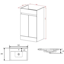 Dylan 500mm Floorstanding Vanity Unit & Basin