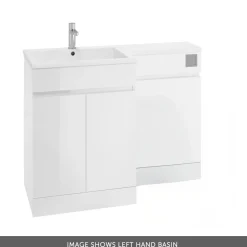 Dylan Waterproof 1100mm Combination Basin & Toilet Unit - Gloss White