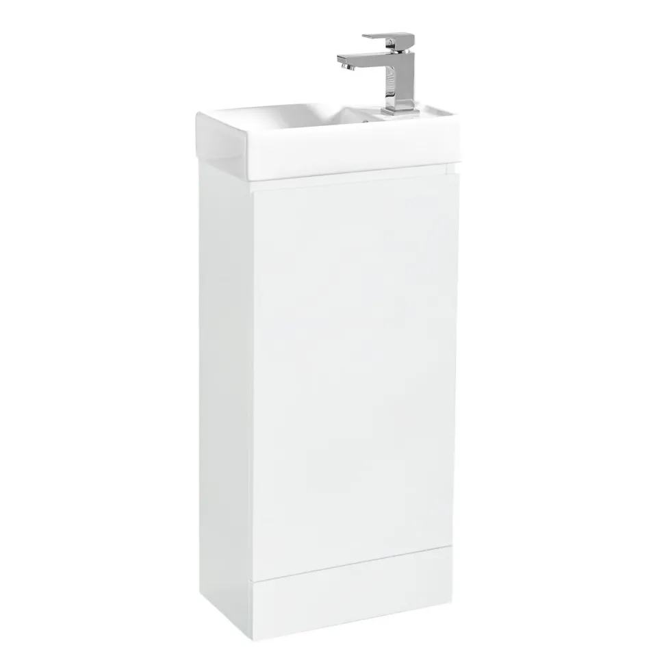 Dylan Waterproof 400mm Gloss White Cloakroom Vanity Unit & Basin