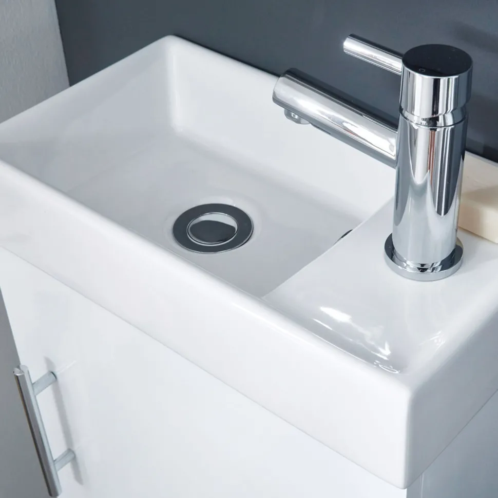 Dylan Waterproof 400mm Gloss White Cloakroom Vanity Unit & Basin