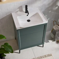 Elara 600mm Floorstanding Vanity Unit & Basin with Leg Set