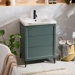 Elara 600mm Floorstanding Vanity Unit & Basin with Leg Set