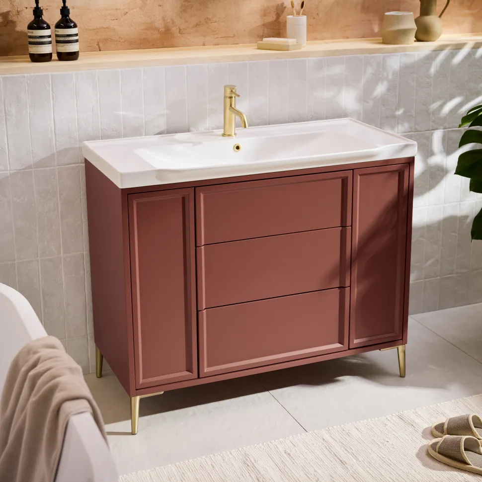 Elara 1000mm Floorstanding Vanity Unit & Basin with Leg Set