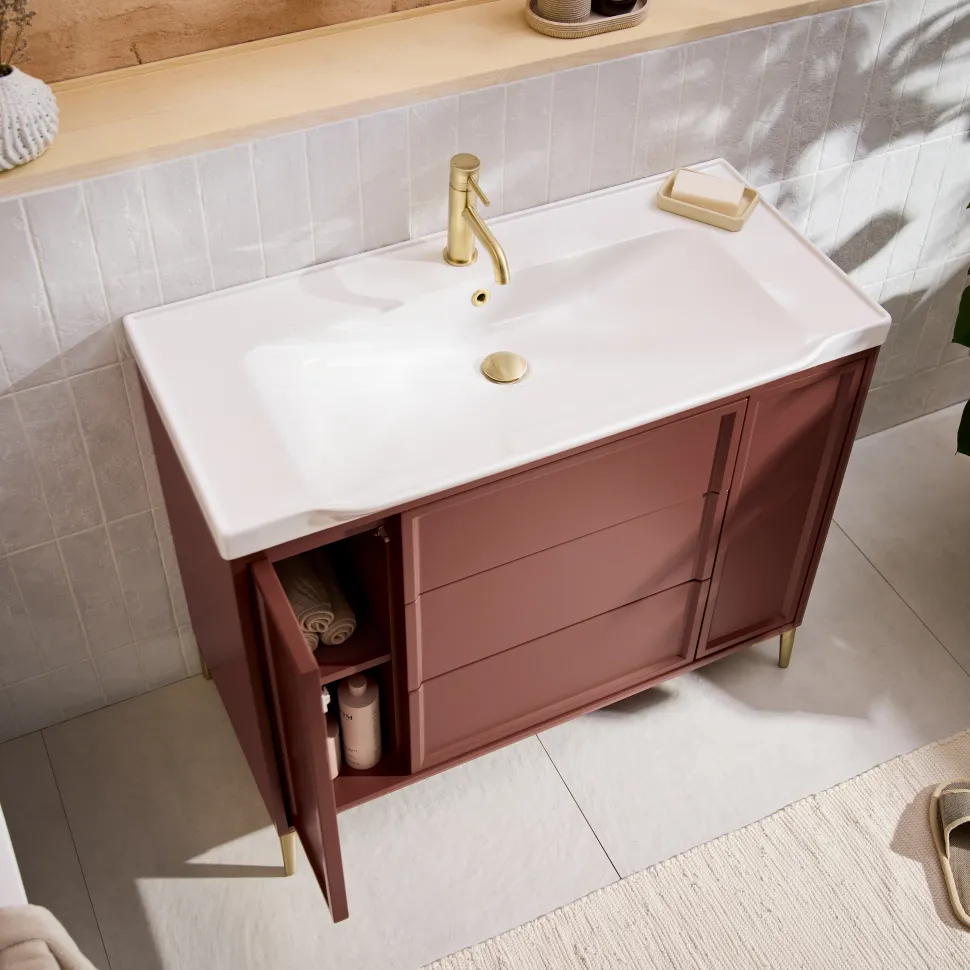 Elara 1000mm Floorstanding Vanity Unit & Basin with Leg Set