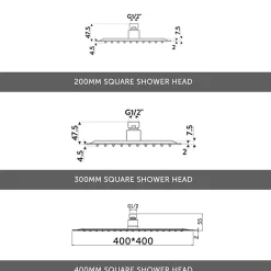 Elijah Concealed Shower Valve with Fixed Head, Slide Rail Kit & Overflow Bath Filler