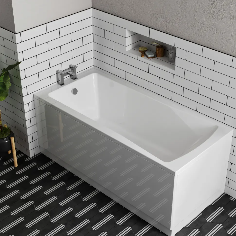Emily Compact Bathroom Suite with Rimless Toilet & Space Saving Bath