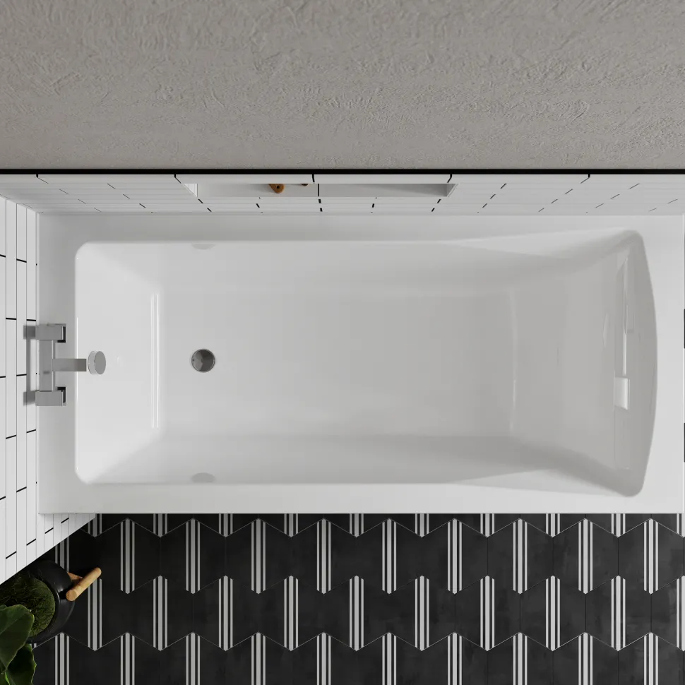 Emily Compact Bathroom Suite with Rimless Toilet & Space Saving Bath
