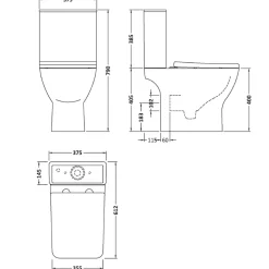 Emily Compact Bathroom Suite with Rimless Toilet & Space Saving Bath