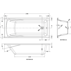 Emily Complete Bathroom Suite with Shower Bath & Rimless Toilet