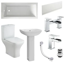 Emily Complete Bathroom Suite with Reinforced Bath & Rimless Toilet