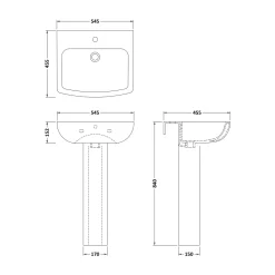 Emily Complete Bathroom Suite with Reinforced Bath & Rimless Toilet