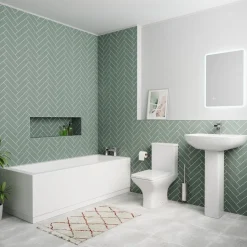 Emily Complete Bathroom Suite with Reinforced Bath & Rimless Toilet