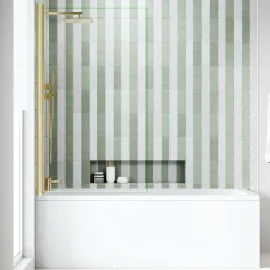 Emily Complete Brushed Brass Bathroom Suite with Reinforced Shower Bath & Rimless Toilet